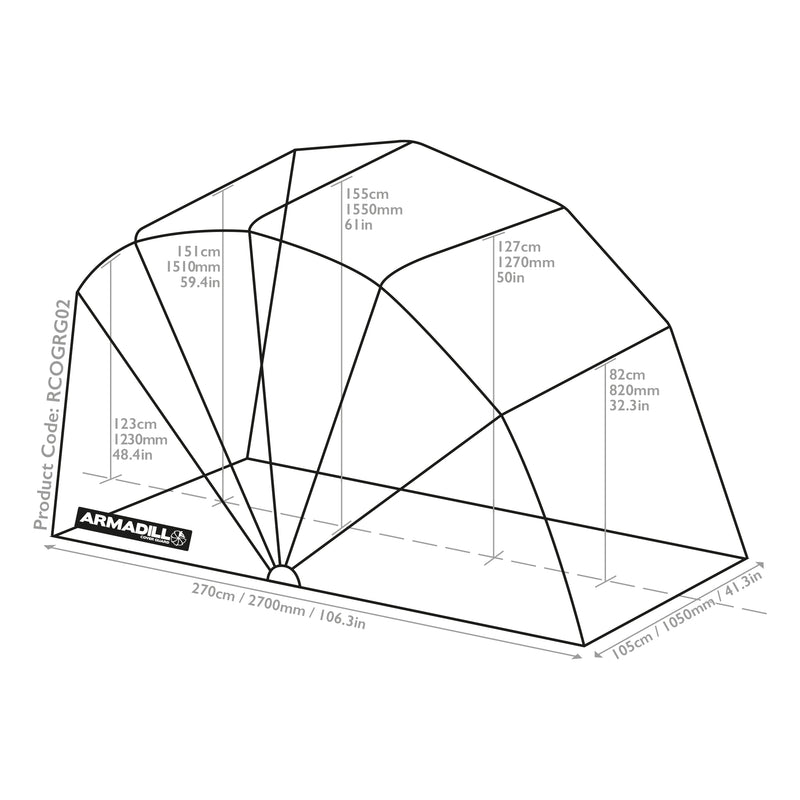 Motorcycle Garage Shelter Black - Small / 270cm X 105cm X 155cm