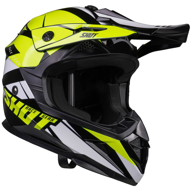 Pulse MX Helmet Revenge Black / Neon Yellow / Glossy White