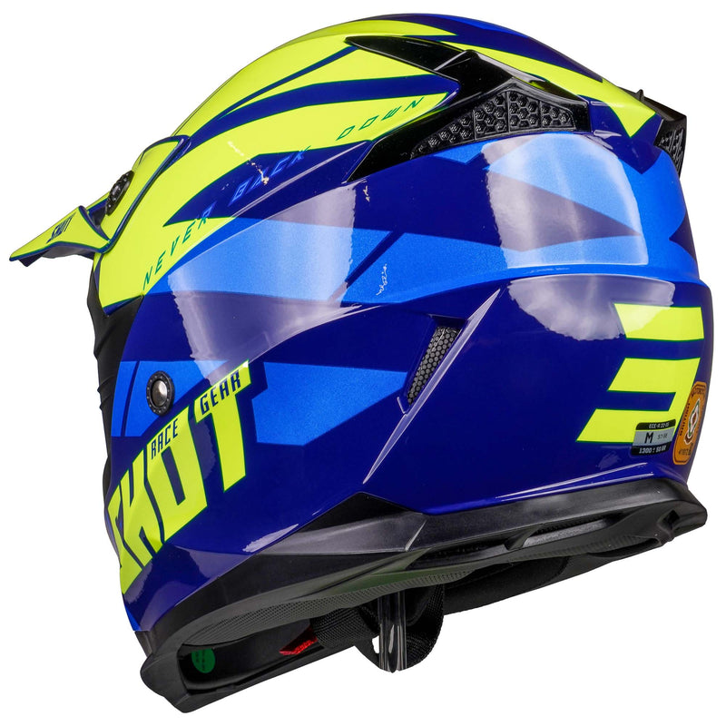 Pulse MX Helmet Revenge Navy / Neon Yellow / Glossy Blue
