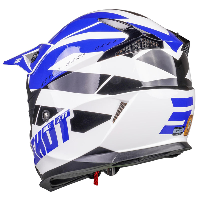 Pulse MX Helmet Revenge White / Blue / Glossy Black
