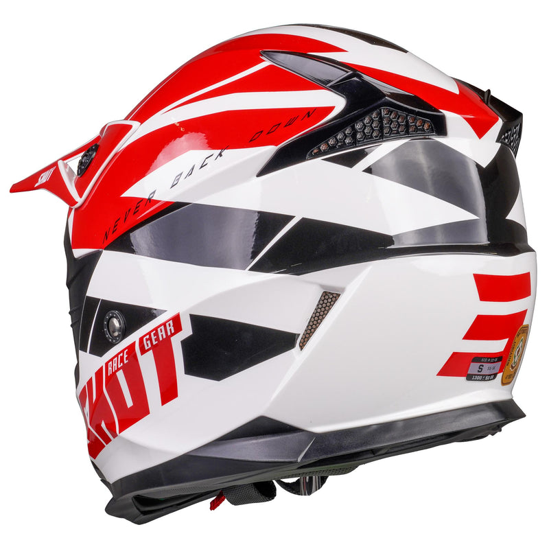 Pulse MX Helmet Revenge White / Red / Glossy Black