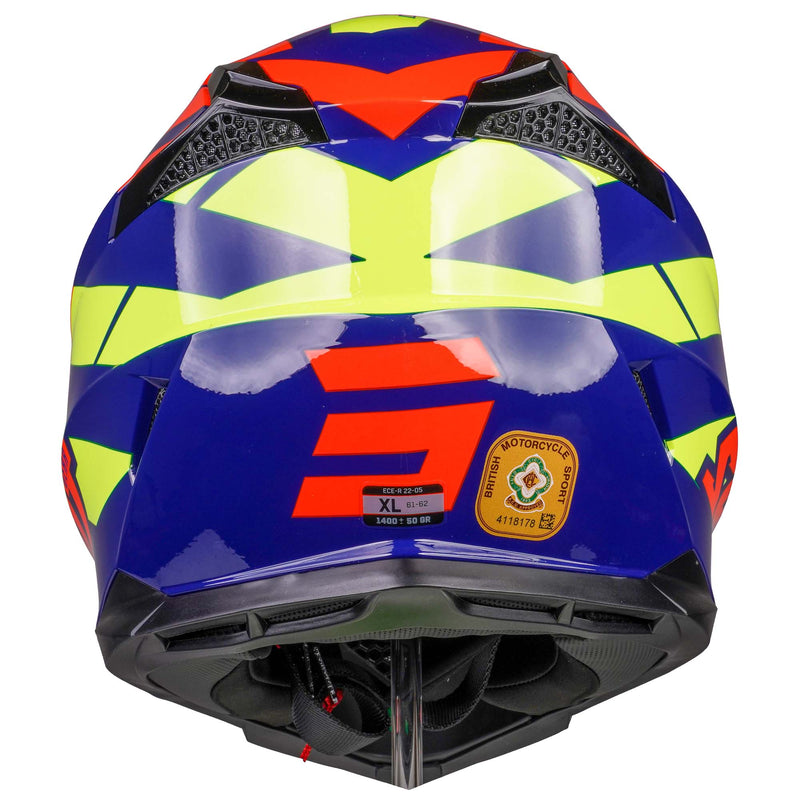 Pulse MX Helmet Revenge Navy / Orange / Glossy Neon Yellow