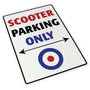 Aluminium Parking Sign White - Scooter Parking Only