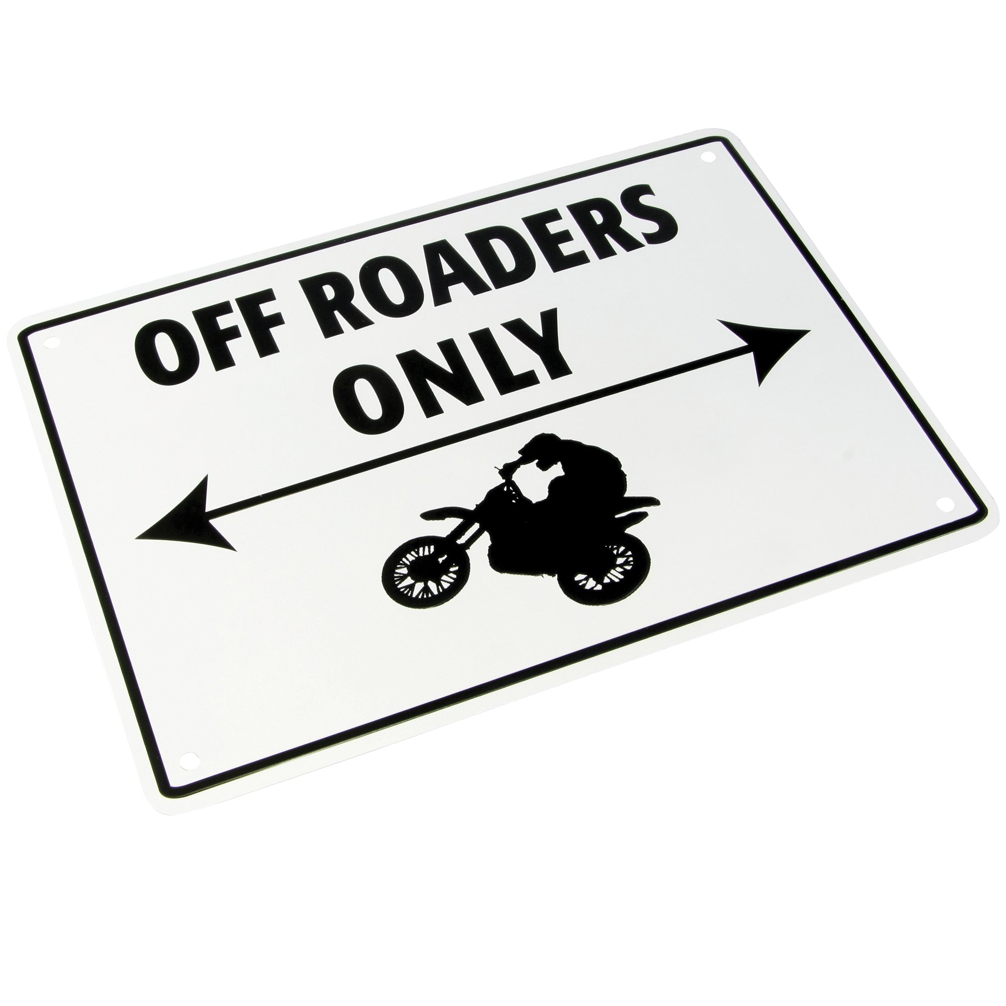 Bike It Aluminium Parking Sign White Off-Roaders Only Moto Superstore