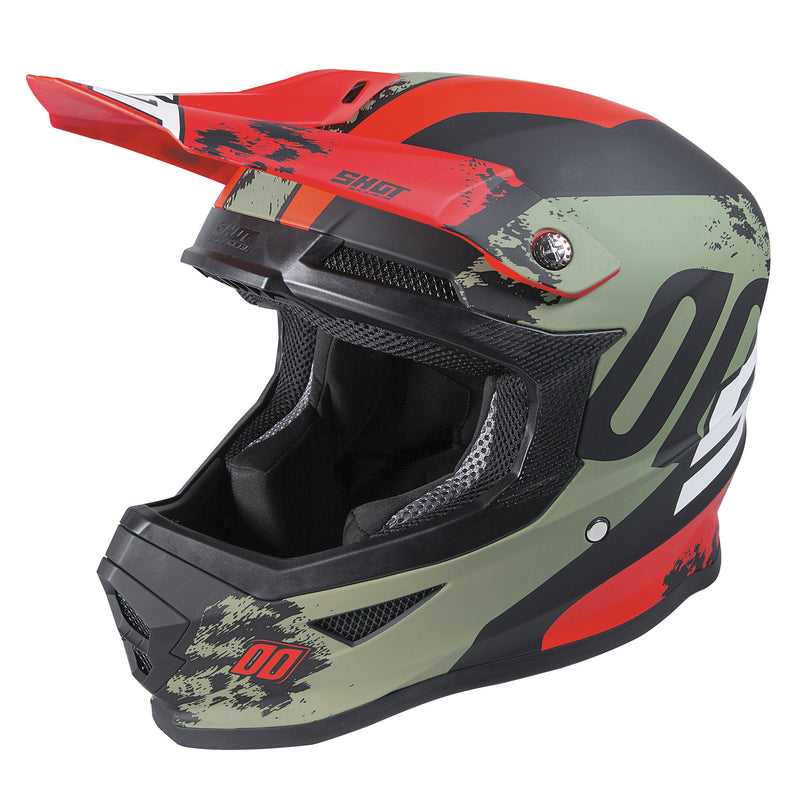 Furious MX Helmet Shadow Kaki / Matt Red