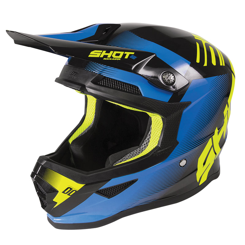 Furious MX Helmet Trust Black / Blue / Glossy Neon Yellow
