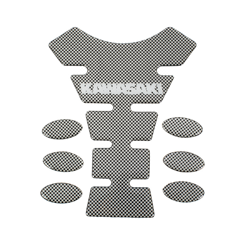 Carbon Effect Logo Spine Tank Pad - Kawasaki