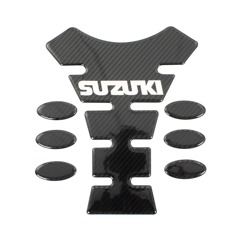 Carbon Effect Logo Spine Tank Pad - Suzuki