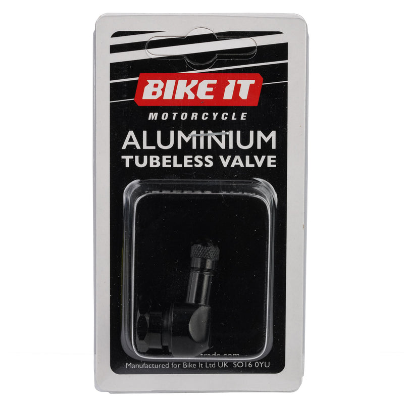 Aluminium 90 Degree Tubeless Valve 11.3 MM Black - 1 Piece