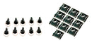 Quick Release Fairing Fasteners Slip-On Black 17 MM - Pack Of 10