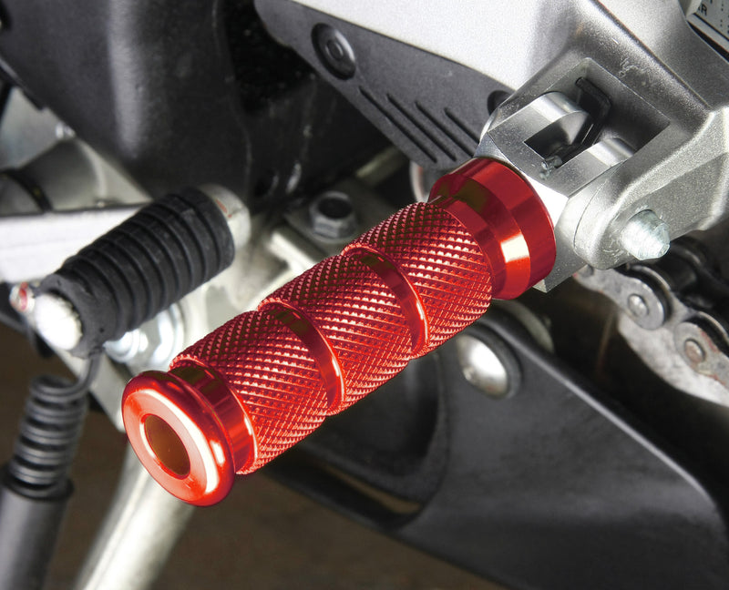 Alloy Round Sports Footpegs For Ducati Rider Red