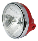 Universal Headlight 7 Inch Round Red With Diamond Eye Lens 12V 35W