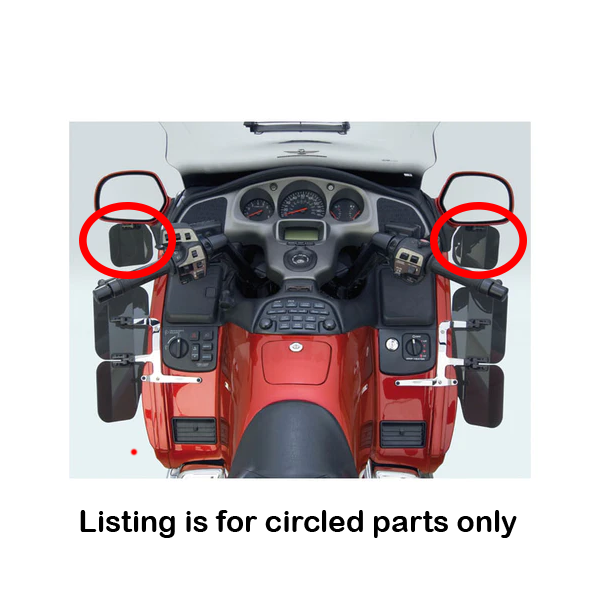 Mirror Mount Wing Deflectors Dark Tinted For Honda: 01-10 GL1800 Gold Wing Non-Airbag