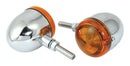 Short Stem Bullet Indicators With Chrome Body And Amber Lens