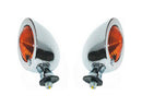 Flush Fit Mini Custom Indicators With Chrome Body And Amber Lens