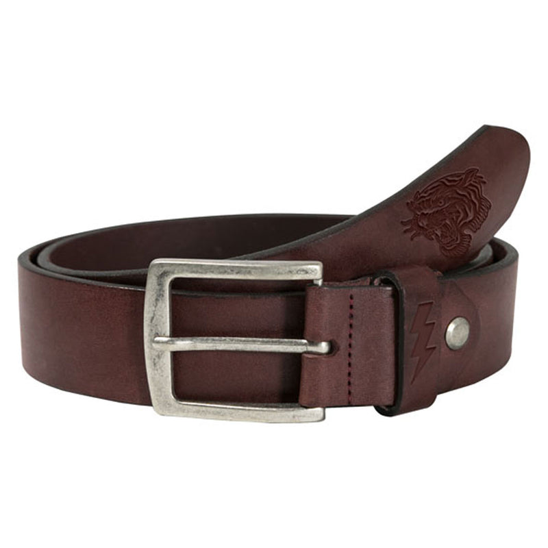 Leather Belt Logo Brown