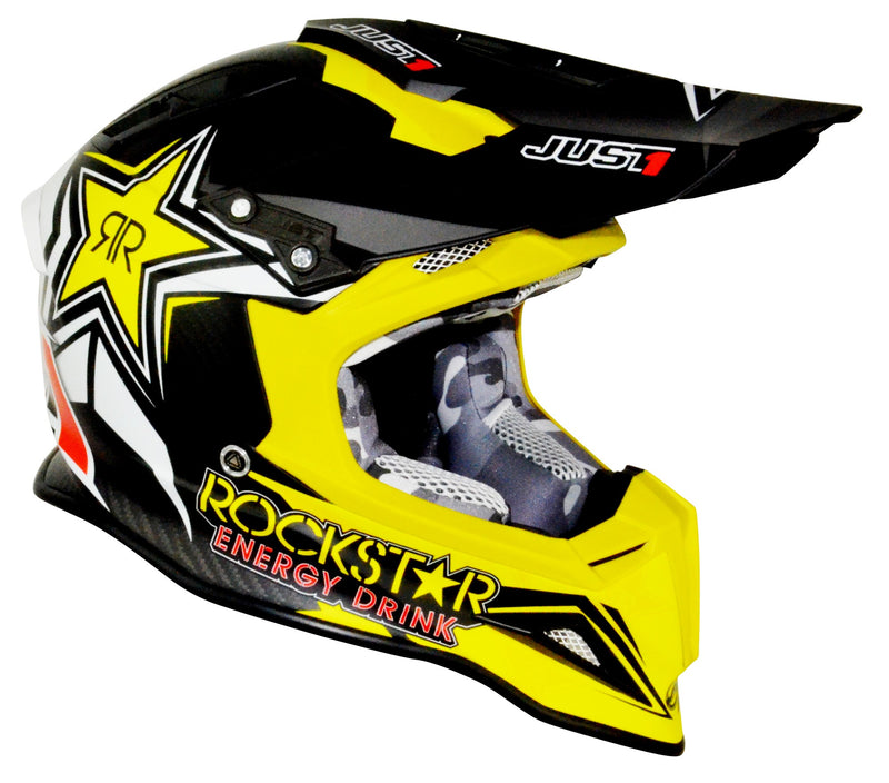 Carbon J12 Rockstar 2.0 ACU Gold MX Helmet Yellow