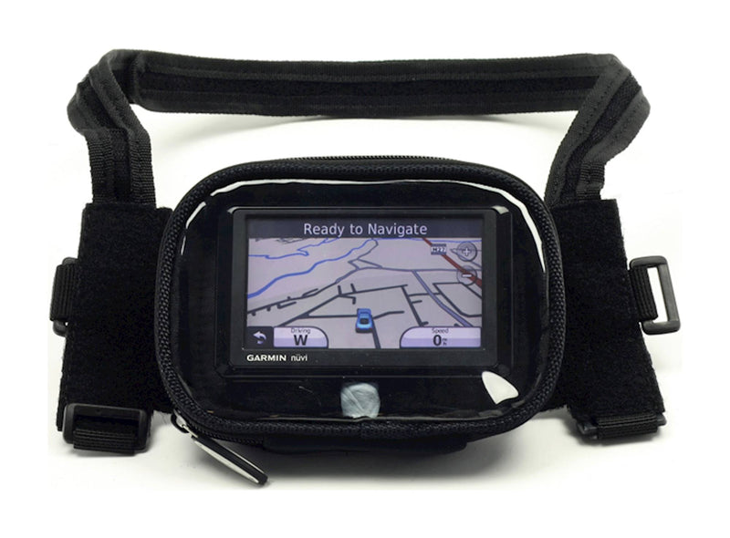 Satellite Navigation Device Mounted Pouch Black For Handlebar / Yoke