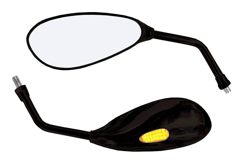 Patrol Black Universal Mirrors With Built In LED Indicators