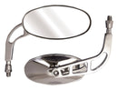 Phantom Universal Oval Chrome Mirrors With 10 MM Thread