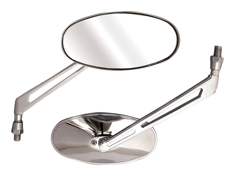 Shift Universal Oval Chrome Mirrors With 10 MM Thread