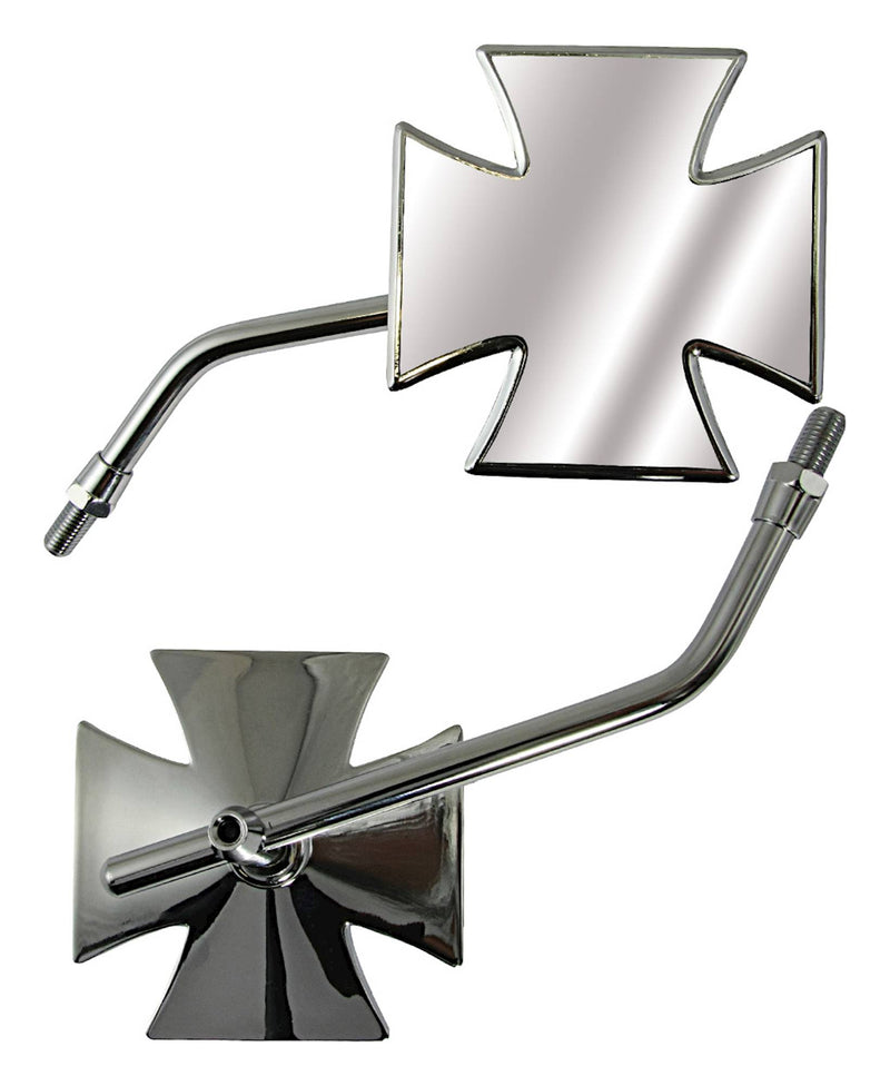 Maltese Cross Universal Chrome Mirrors