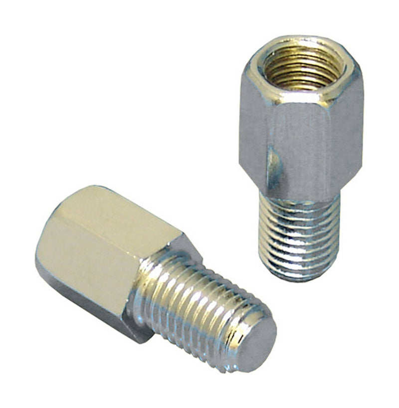 Mirror Adaptor To Convert Standard 10mm Thread To Reverse Thread Chrome