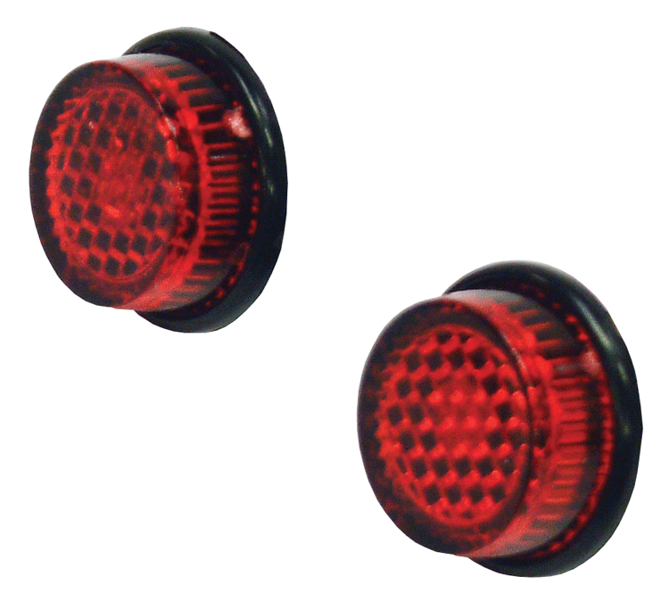 Red Stick On Number Plate Reflectors - Pack Of 2