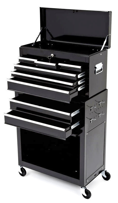 Rolling Tool Cabinet With Top Chest Black
